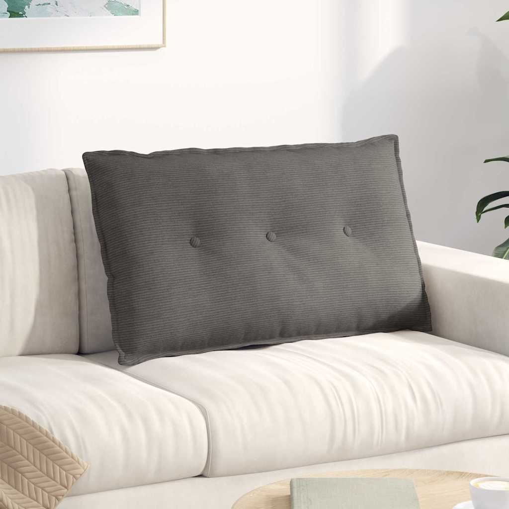 Cuscino per Schiena Grigio Chiaro 80 x 50 cm Tessuto in Cords