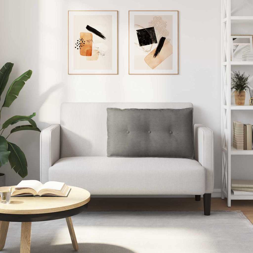 Cuscino per Schiena Grigio Chiaro 80 x 50 cm Tessuto in Cords
