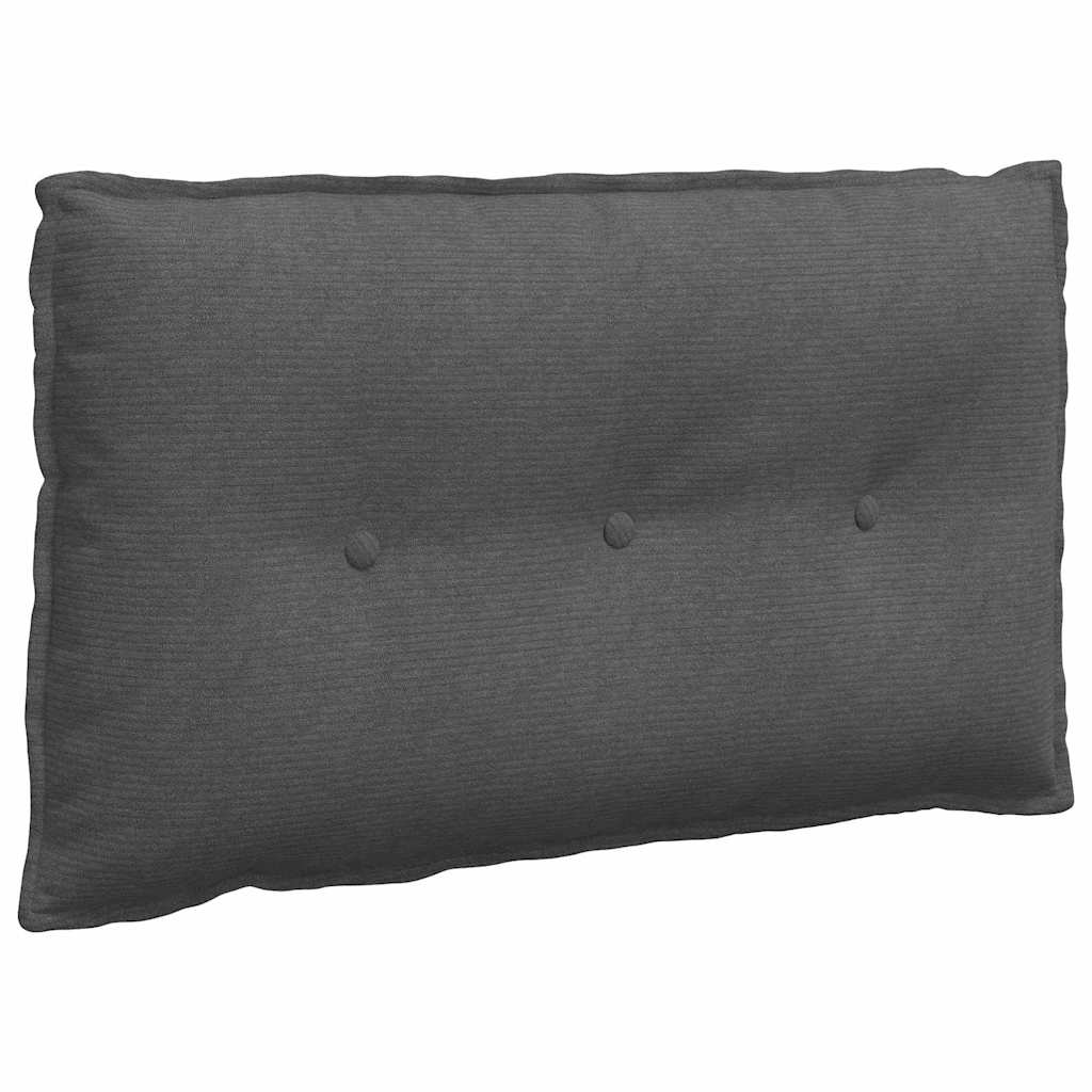 Cuscino per Schiena Grigio Scuro 80 x 50 cm Tessuto in Cords