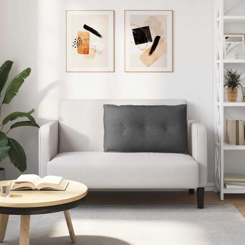 Cuscino per Schiena Grigio Scuro 80 x 50 cm Tessuto in Cords
