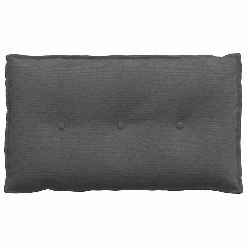 Cuscino per Schiena Grigio Scuro 80 x 50 cm Tessuto in Cords