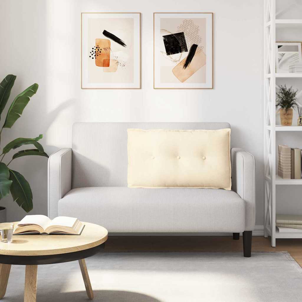 Cuscino per Schiena Crema 80 x 50 cm Tessuto in Cords