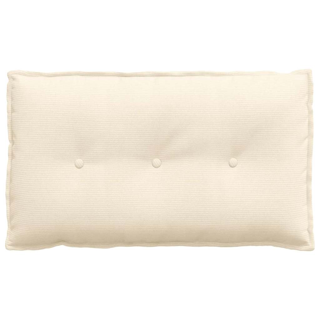 Cuscino per Schiena Crema 80 x 50 cm Tessuto in Cords