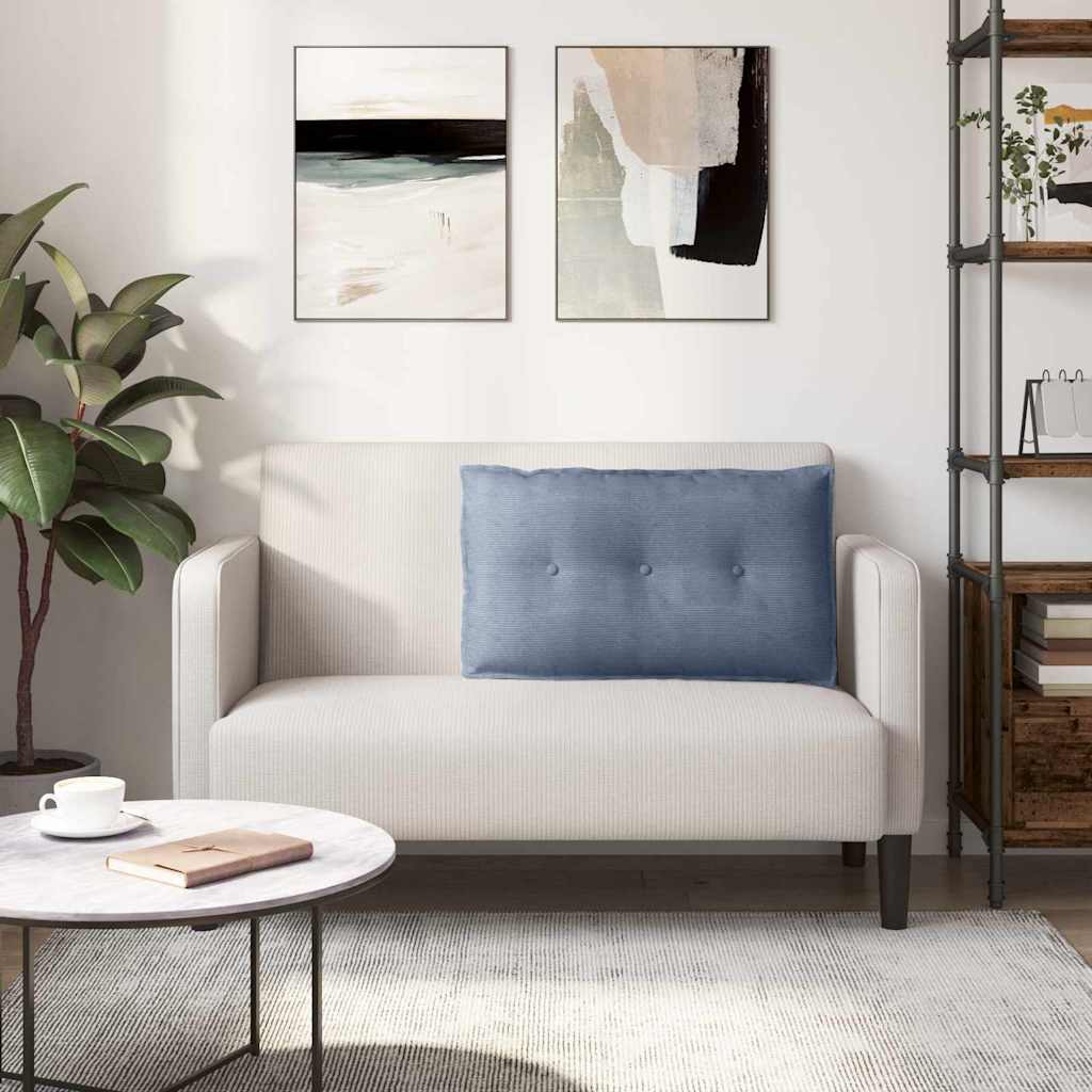 Cuscino per Schiena Blu 80 x 50 cm Tessuto in Cords