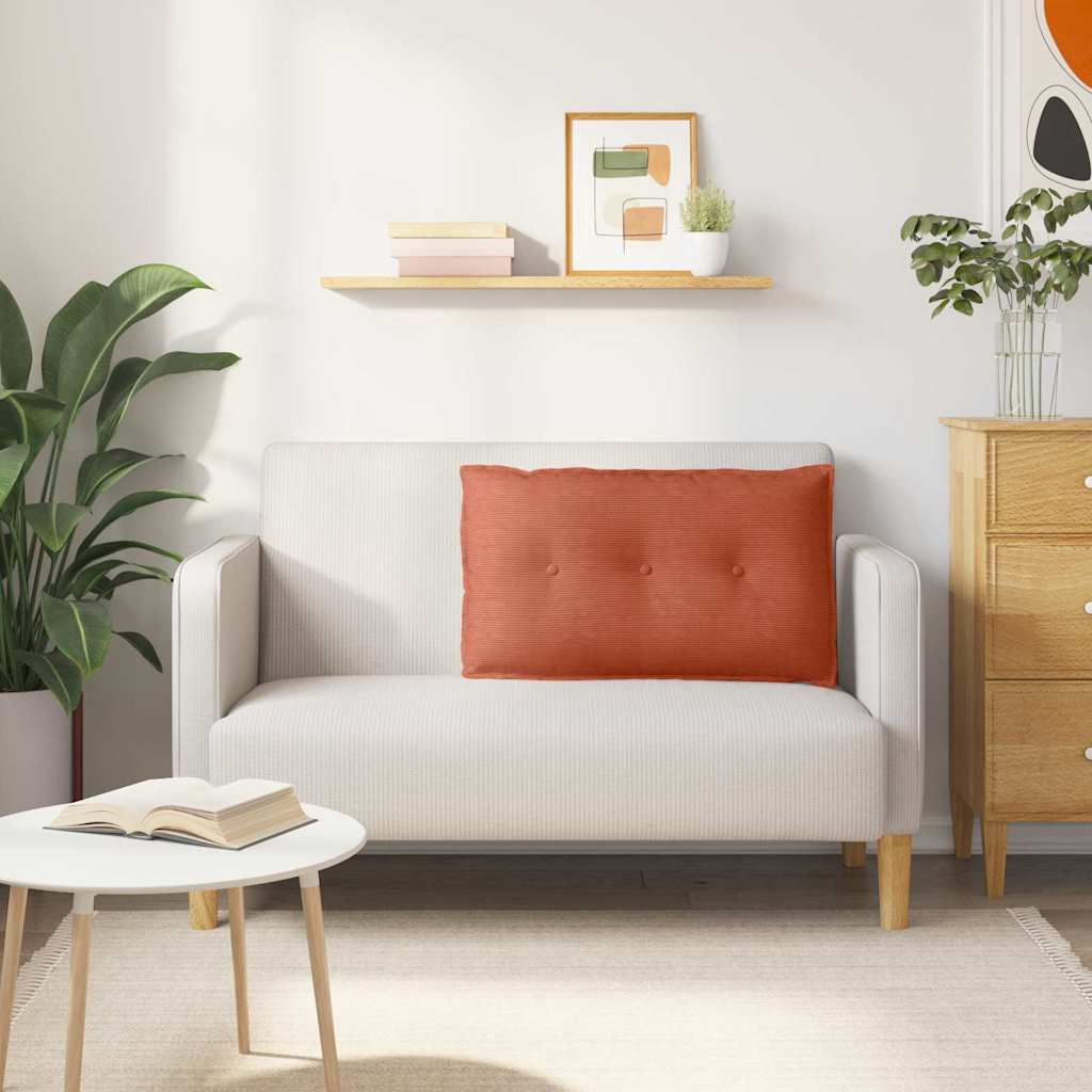 Cuscino per Schiena Rosso Arancio 80 x 50 cm Tessuto in Cords