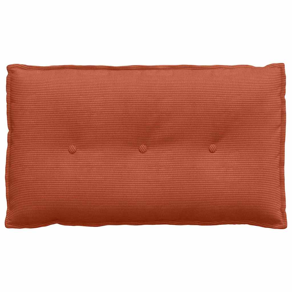 Cuscino per Schiena Rosso Arancio 80 x 50 cm Tessuto in Cords