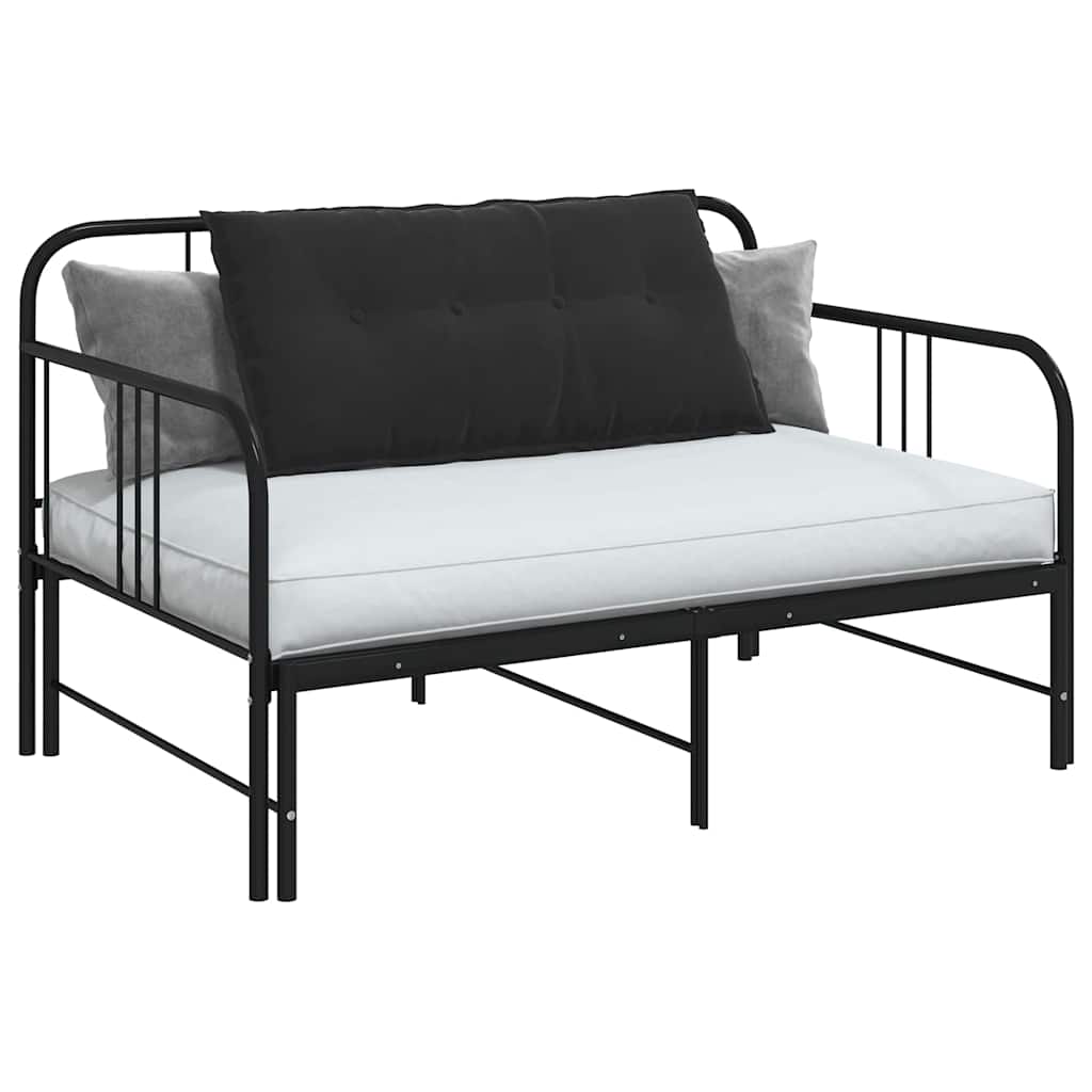 Cuscino per Schiena Nero 100 x 50 cm Tessuto in Cords