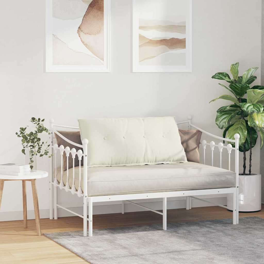 Cuscino per Schiena Crema 100 x 50 cm Tessuto in Cords