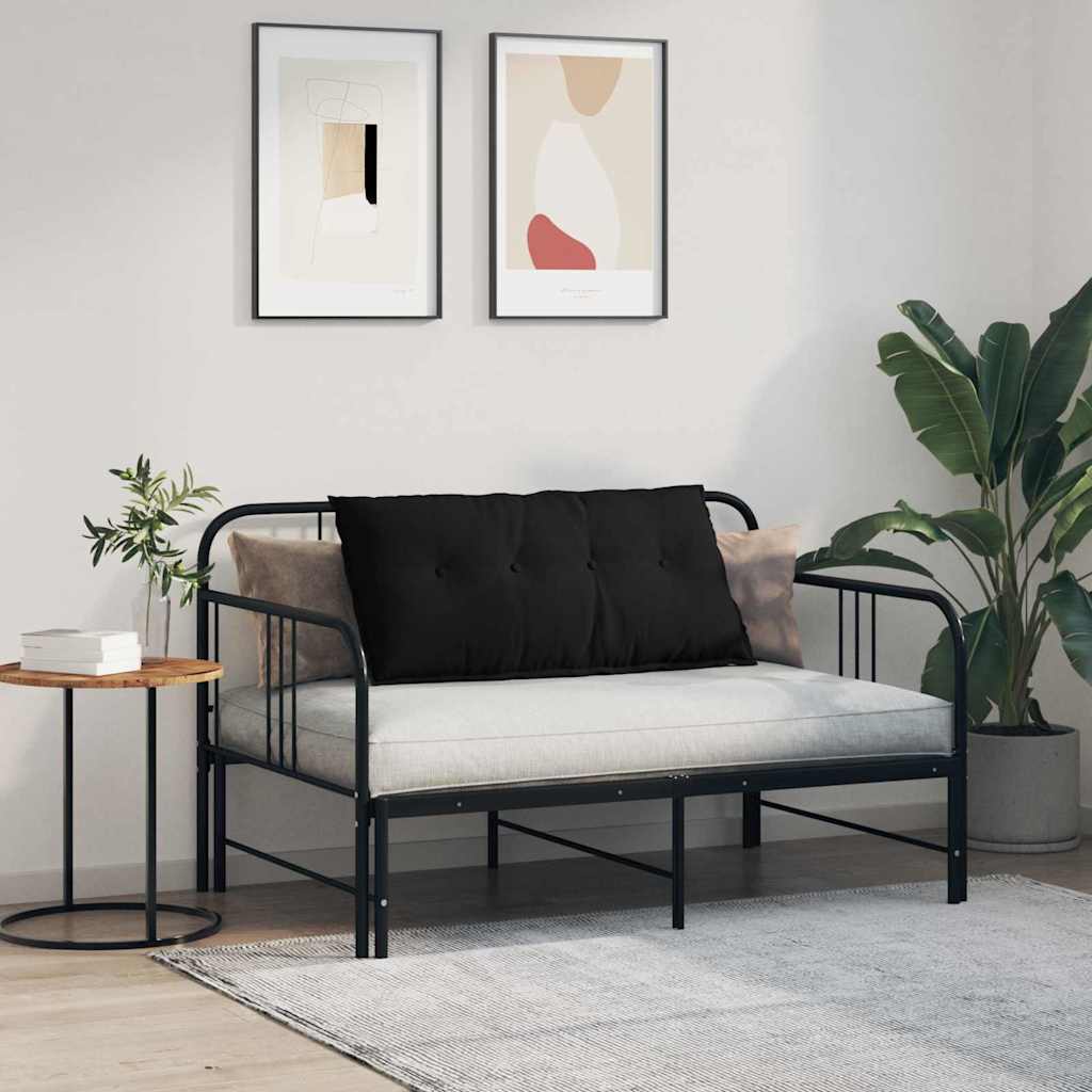 Cuscino per Schiena Nero 100 x 50 cm Tessuto in Microfibra
