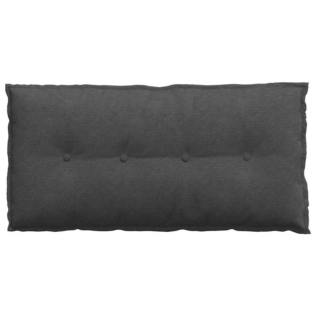 Cuscino per Schiena Grigio Scuro 100 x 50 cm Tessuto in Cords