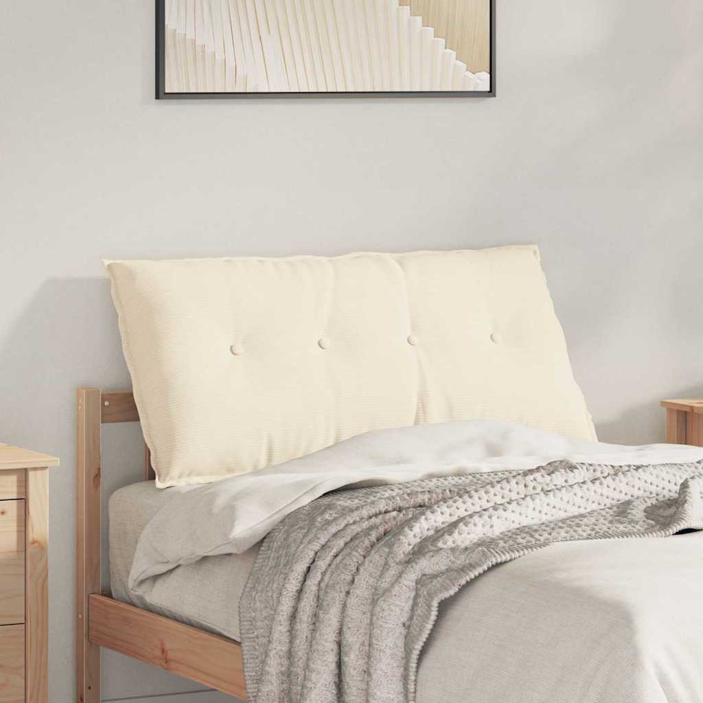 Cuscino per Schiena Crema 100 x 50 cm Tessuto in Cords