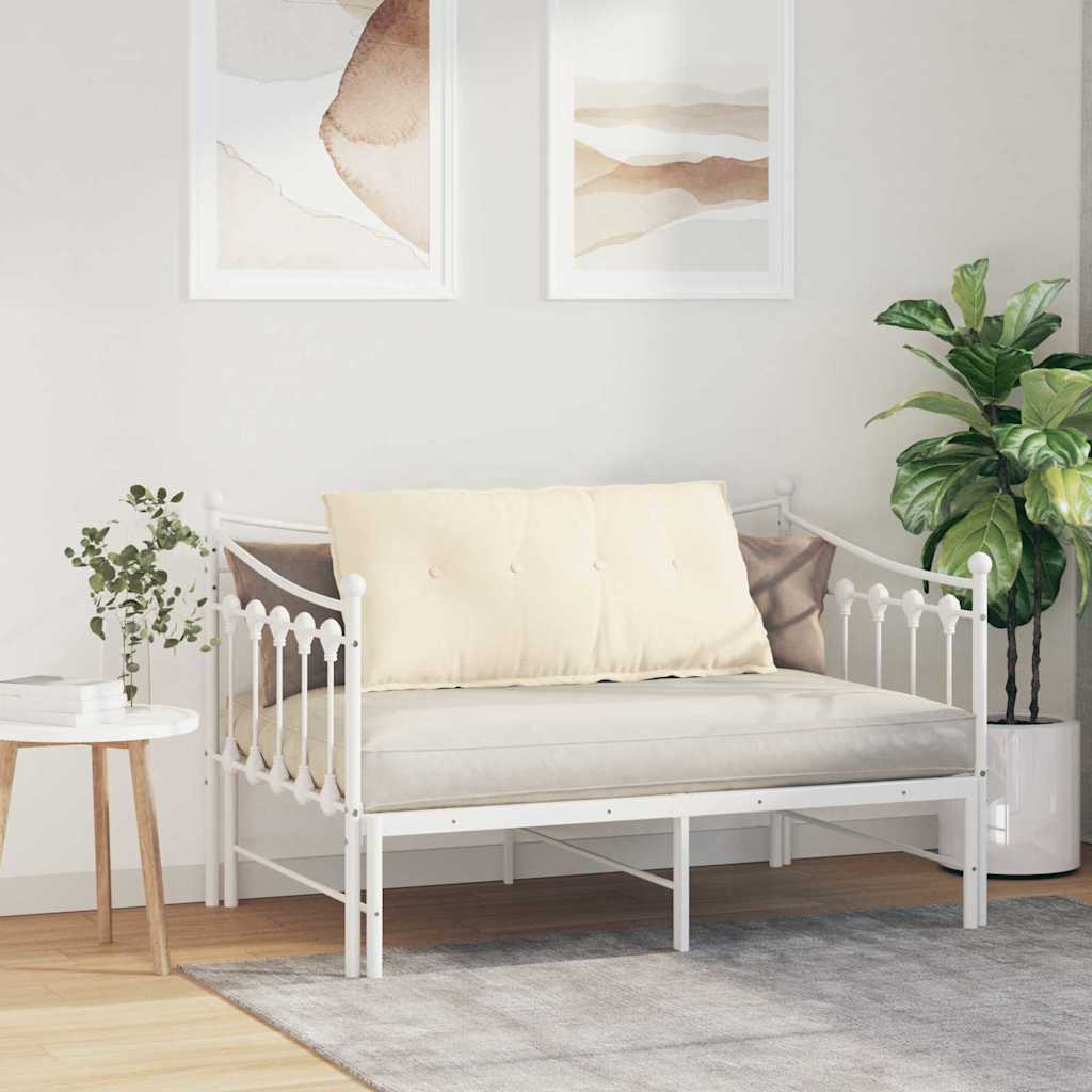 Cuscino per Schiena Crema 100 x 50 cm Tessuto in Cords