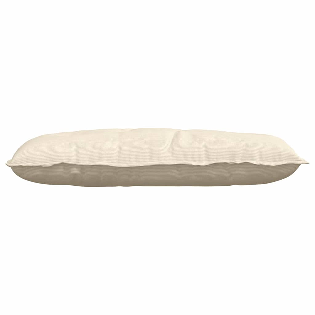 Cuscino per Schiena Crema 100 x 50 cm Tessuto in Cords