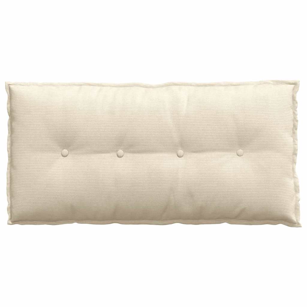 Cuscino per Schiena Crema 100 x 50 cm Tessuto in Cords