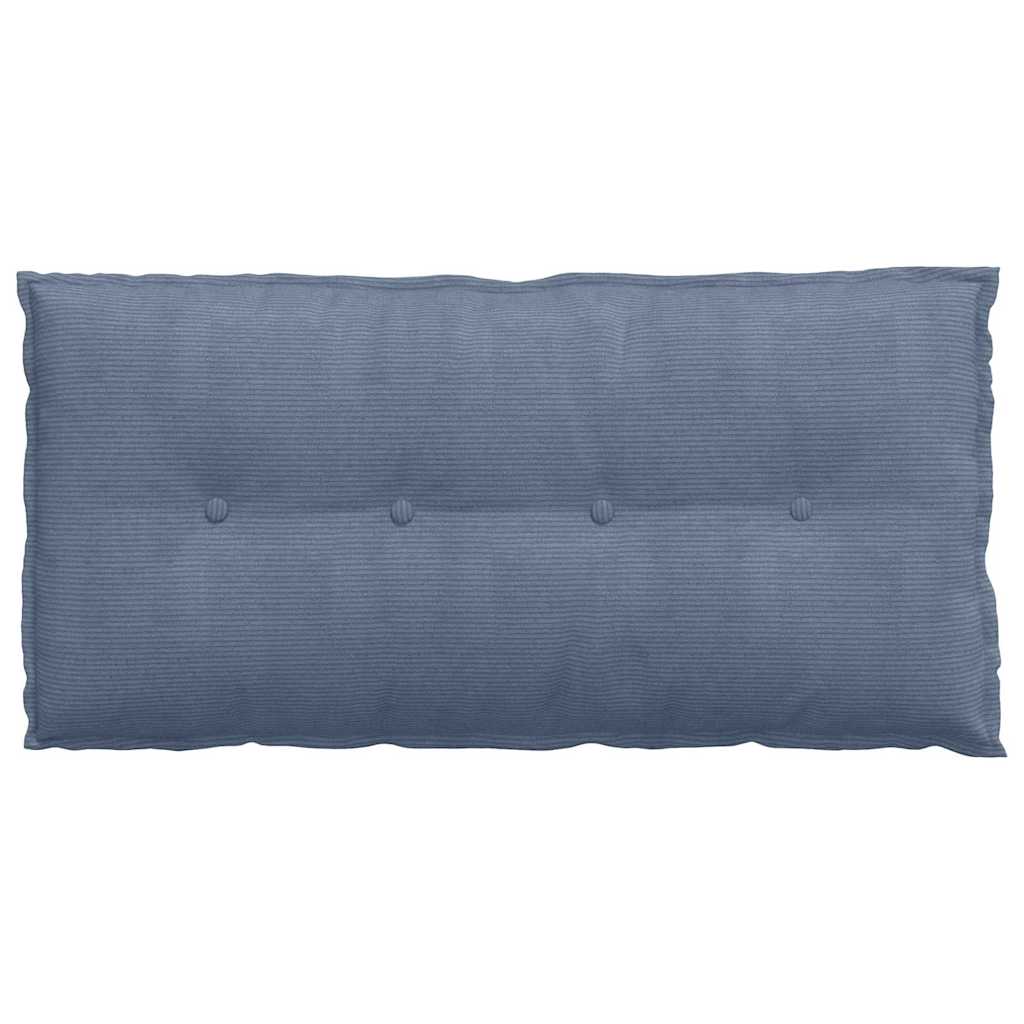 Cuscino per Schiena Blu 100 x 50 cm Tessuto in Cords