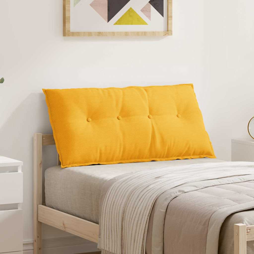 Cuscino per Schiena Giallo Chiaro 100 x 50 cm Tessuto in Cords
