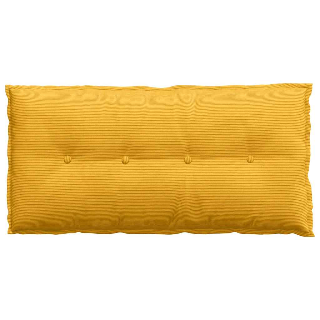Cuscino per Schiena Giallo Chiaro 100 x 50 cm Tessuto in Cords