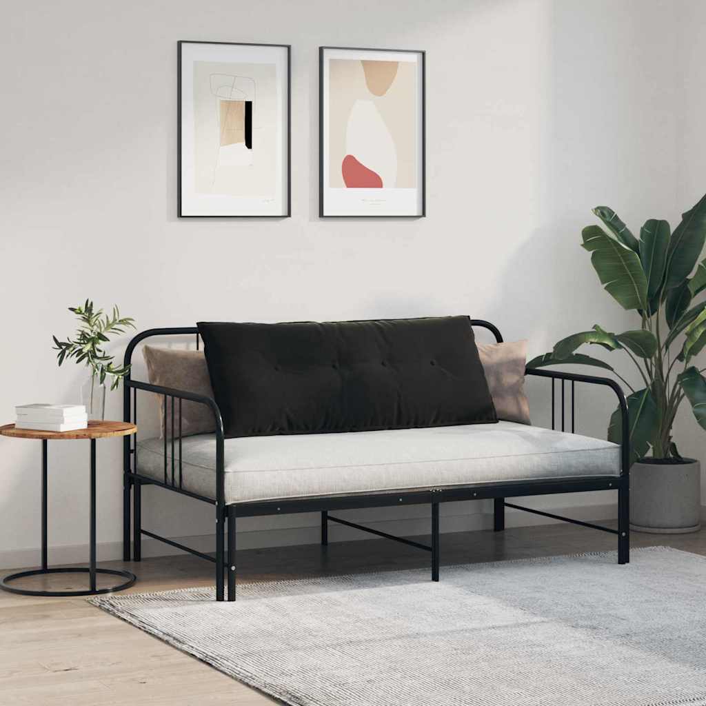 Cuscino per Schiena Nero 120 x 50 cm Tessuto in Cords