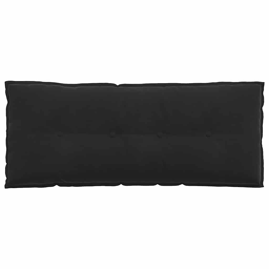 Cuscino per Schiena Nero 120 x 50 cm Tessuto in Cords