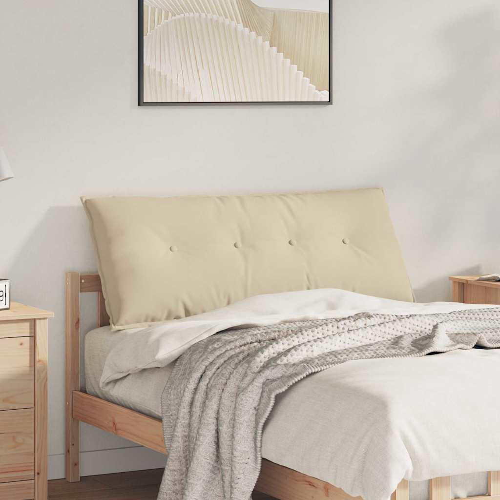 Cuscino per Schiena Crema 120 x 50 cm Tessuto in Microfibra