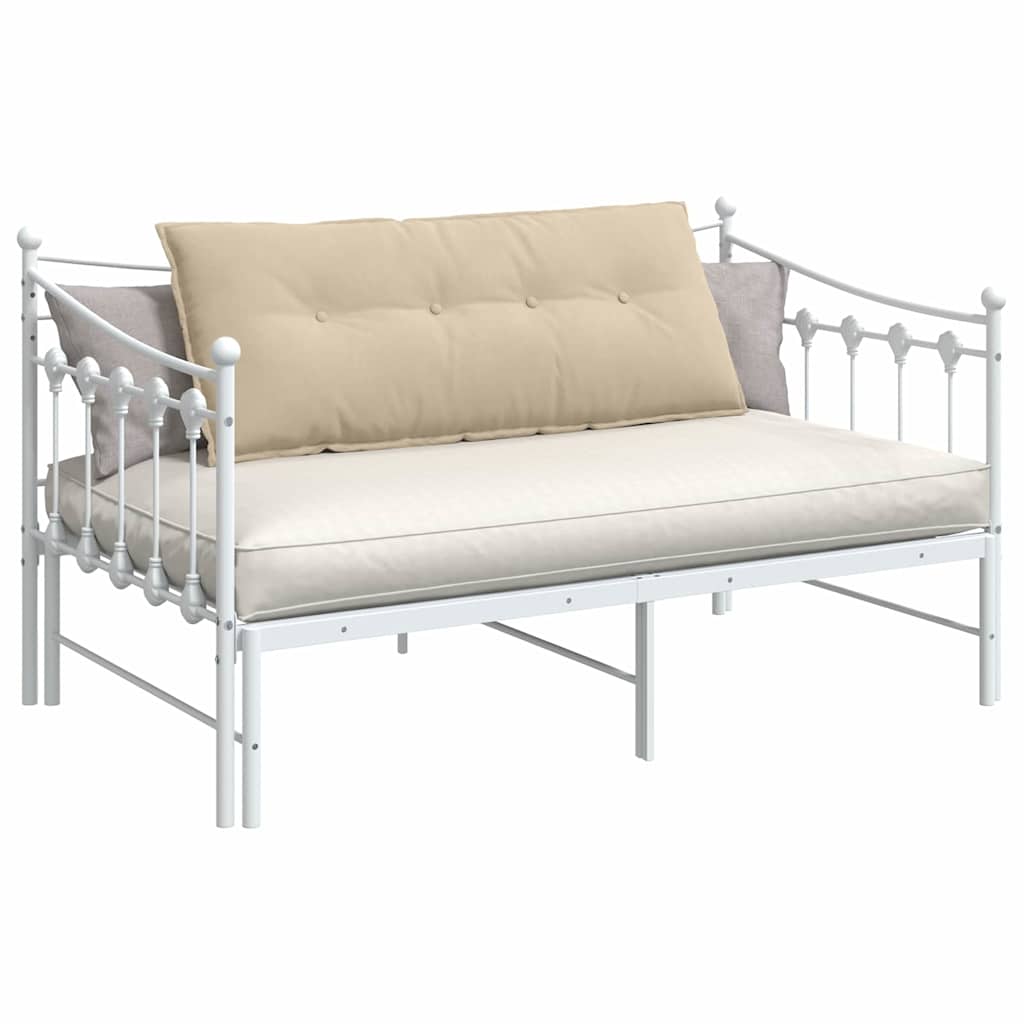 Cuscino per Schiena Crema 120 x 50 cm Tessuto in Microfibra