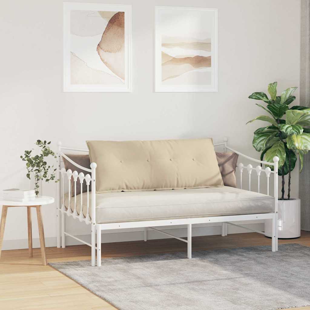 Cuscino per Schiena Crema 120 x 50 cm Tessuto in Microfibra