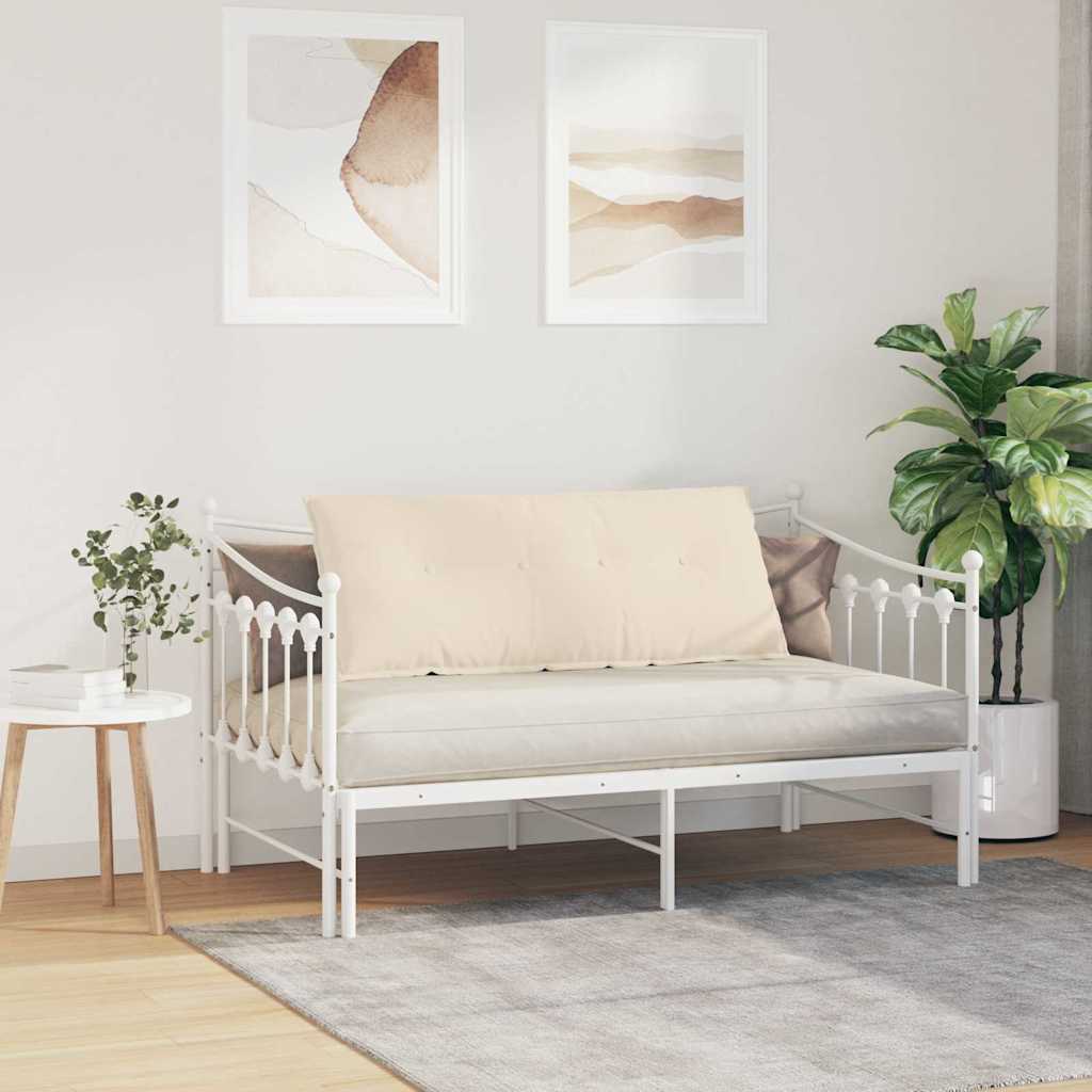 Cuscino per Schiena Beige 120 x 50 cm Tessuto in Microfibra