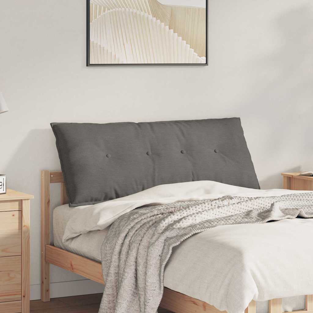 Cuscino per Schiena Grigio Chiaro 120 x 50 cm Tessuto in Cords