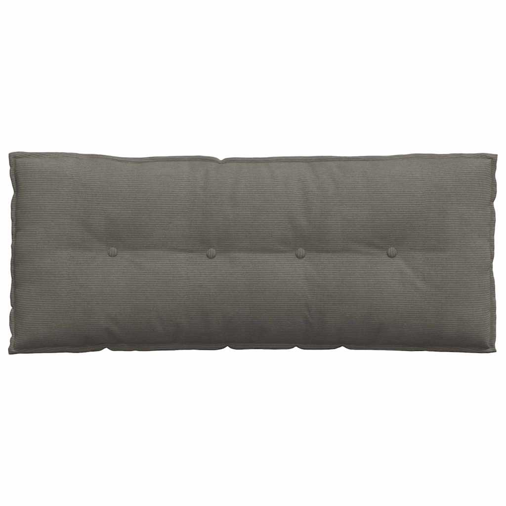Cuscino per Schiena Grigio Chiaro 120 x 50 cm Tessuto in Cords