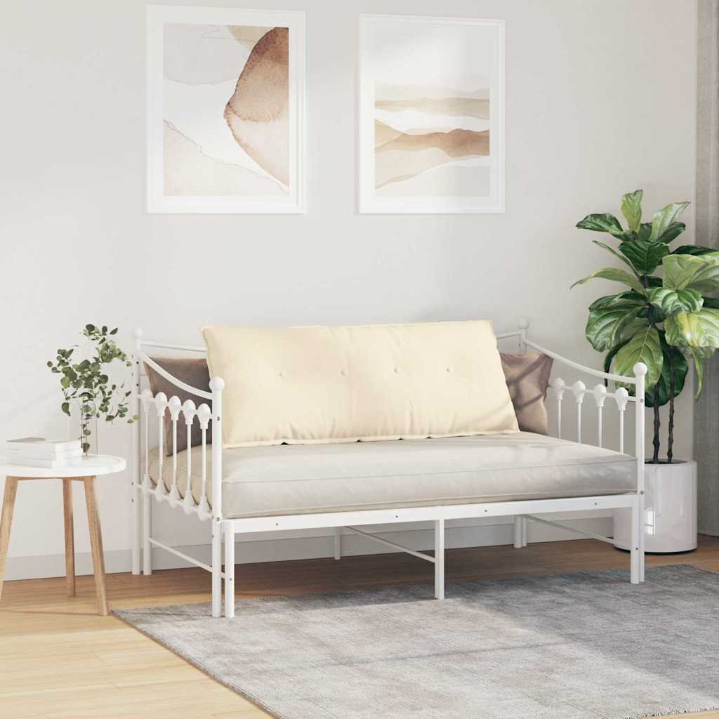 Cuscino per Schiena Crema 120 x 50 cm Tessuto in Cords