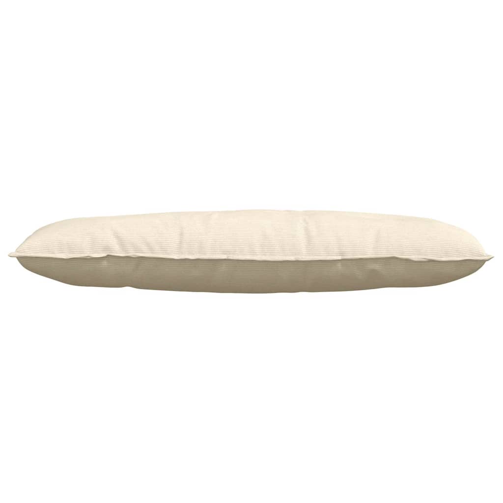 Cuscino per Schiena Crema 120 x 50 cm Tessuto in Cords