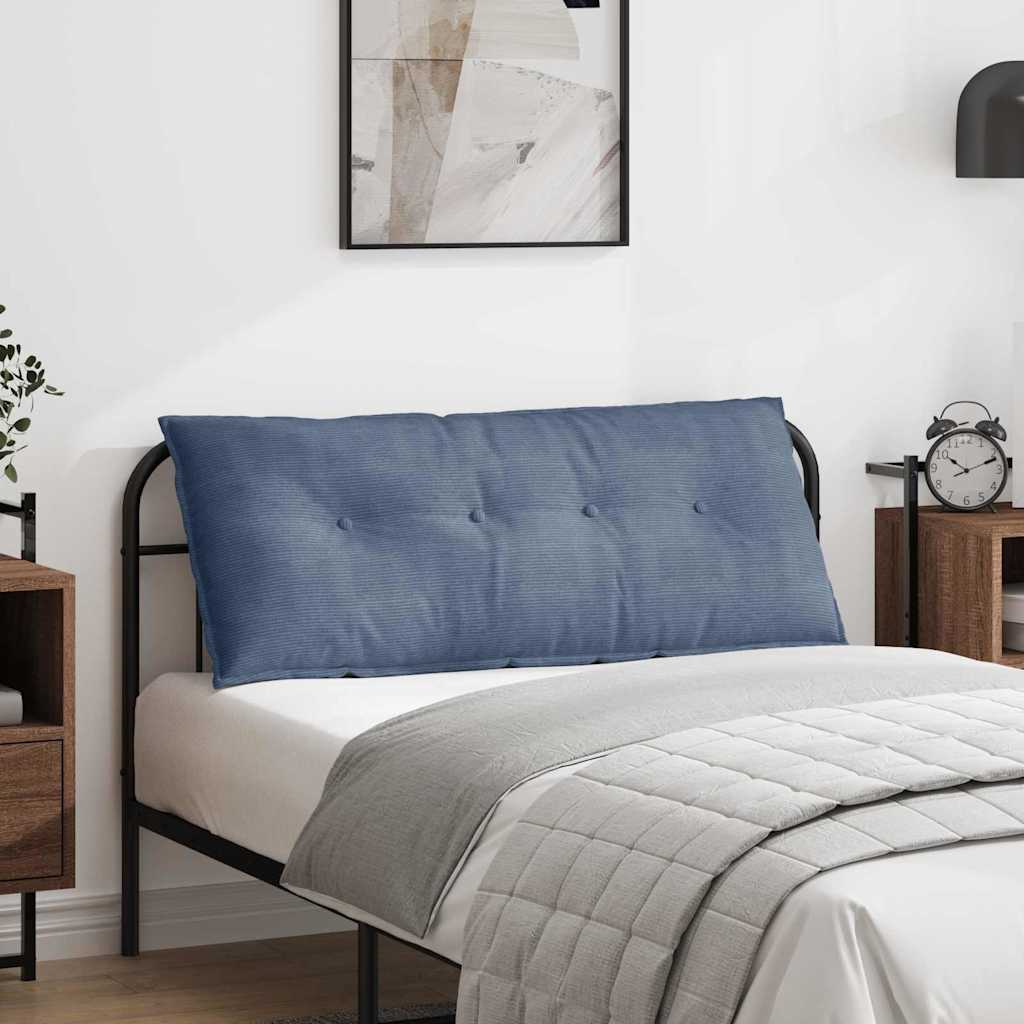 Cuscino per Schiena Blu 120 x 50 cm Tessuto in Cords