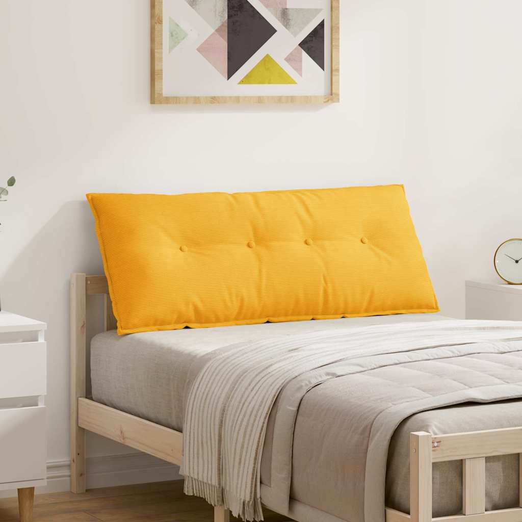 Cuscino per Schiena Giallo Chiaro 120 x 50 cm Tessuto in Cords