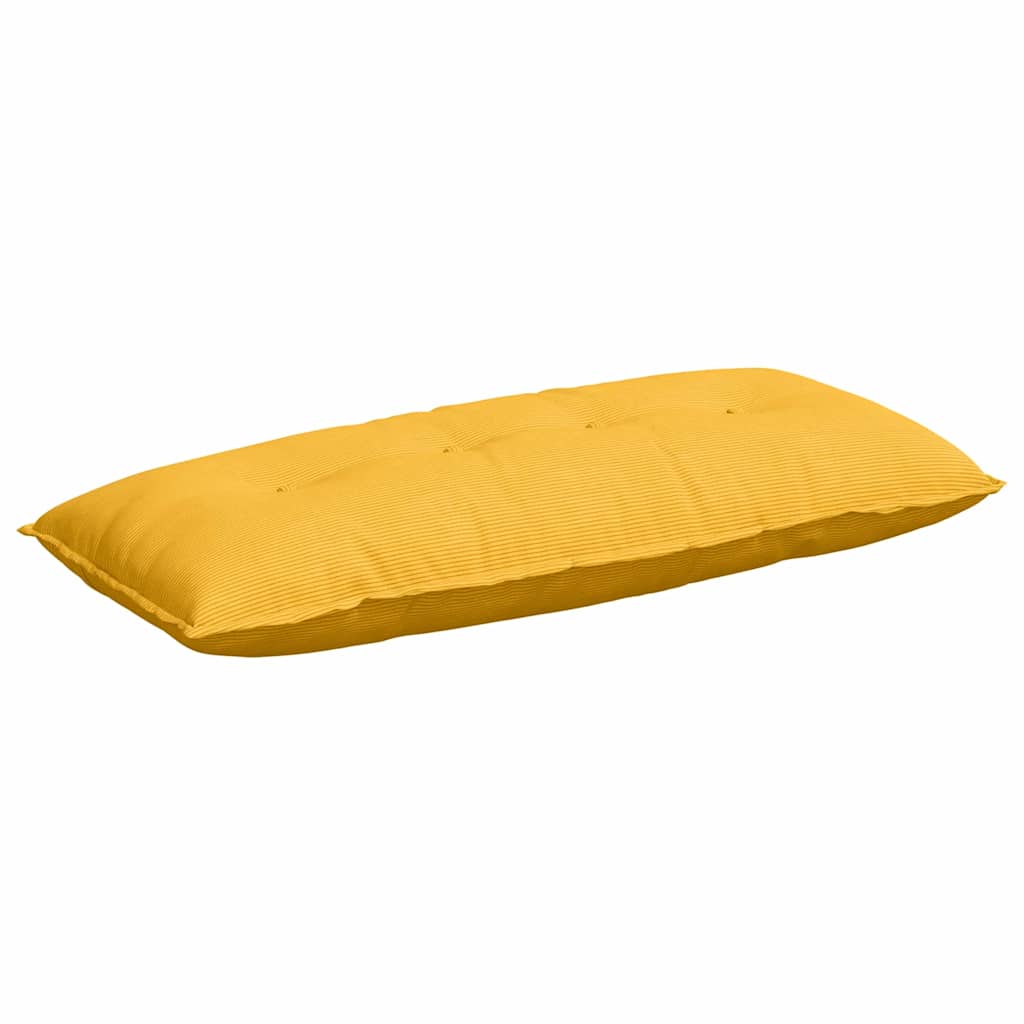 Cuscino per Schiena Giallo Chiaro 120 x 50 cm Tessuto in Cords