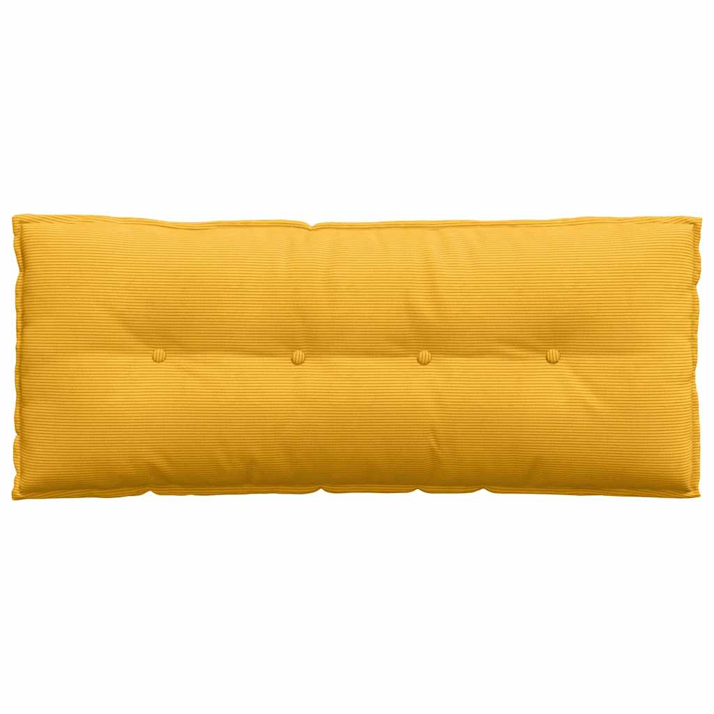 Cuscino per Schiena Giallo Chiaro 120 x 50 cm Tessuto in Cords