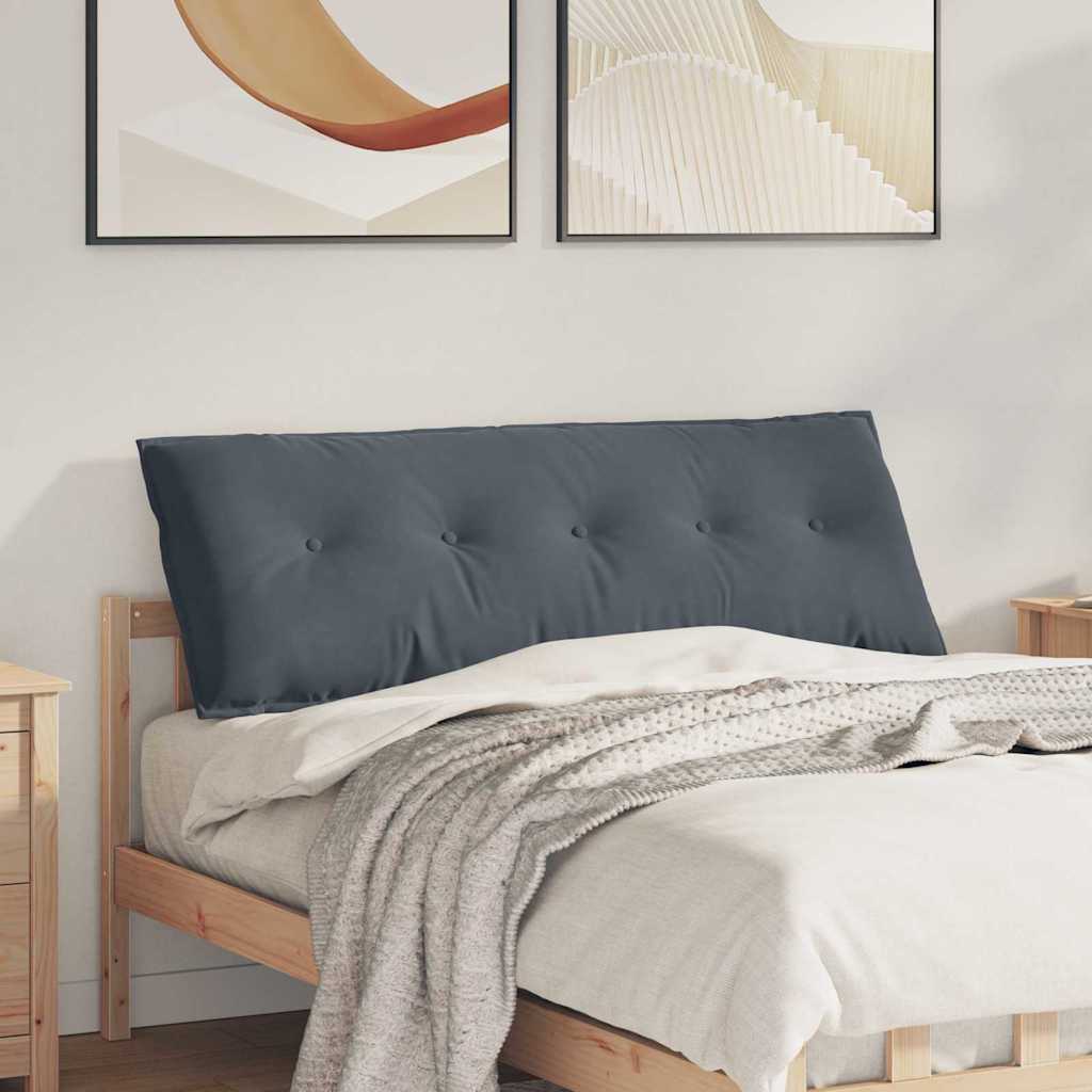 Cuscino per Schiena Grigio Scuro 140 x 50 cm Tessuto in Cords