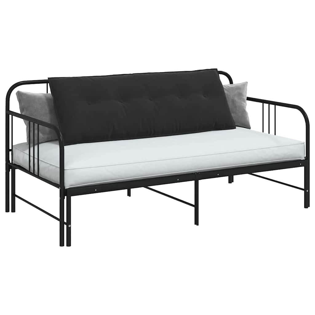 Cuscino per Schiena Nero 140 x 50 cm Tessuto in Cords