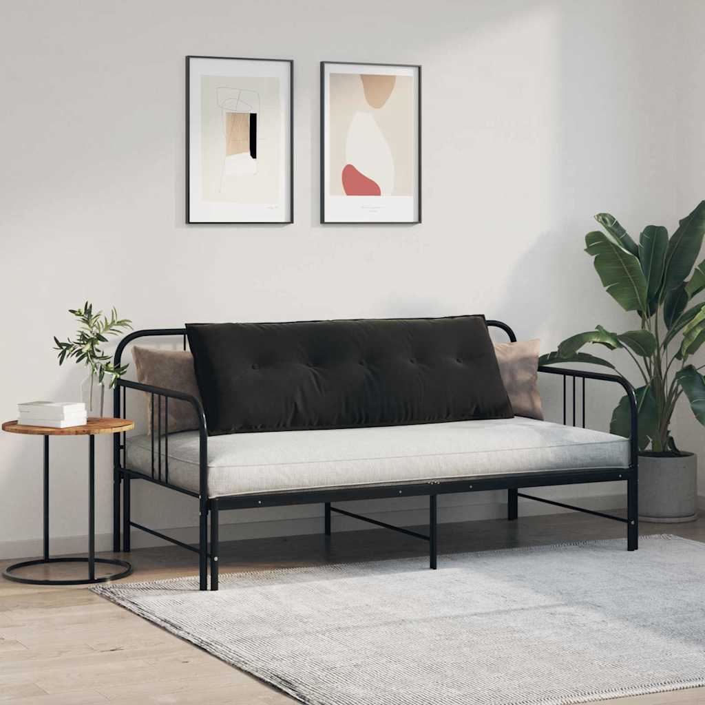 Cuscino per Schiena Nero 140 x 50 cm Tessuto in Cords