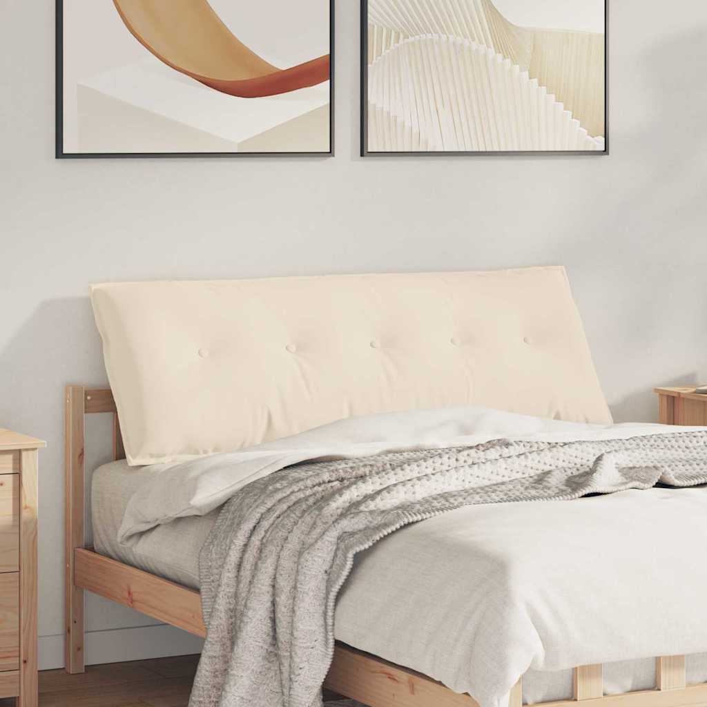 Cuscino per Schiena Beige 140 x 50 cm Tessuto in Microfibra
