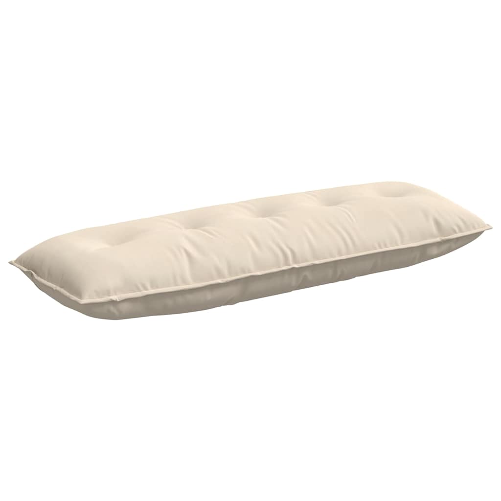 Cuscino per Schiena Beige 140 x 50 cm Tessuto in Microfibra
