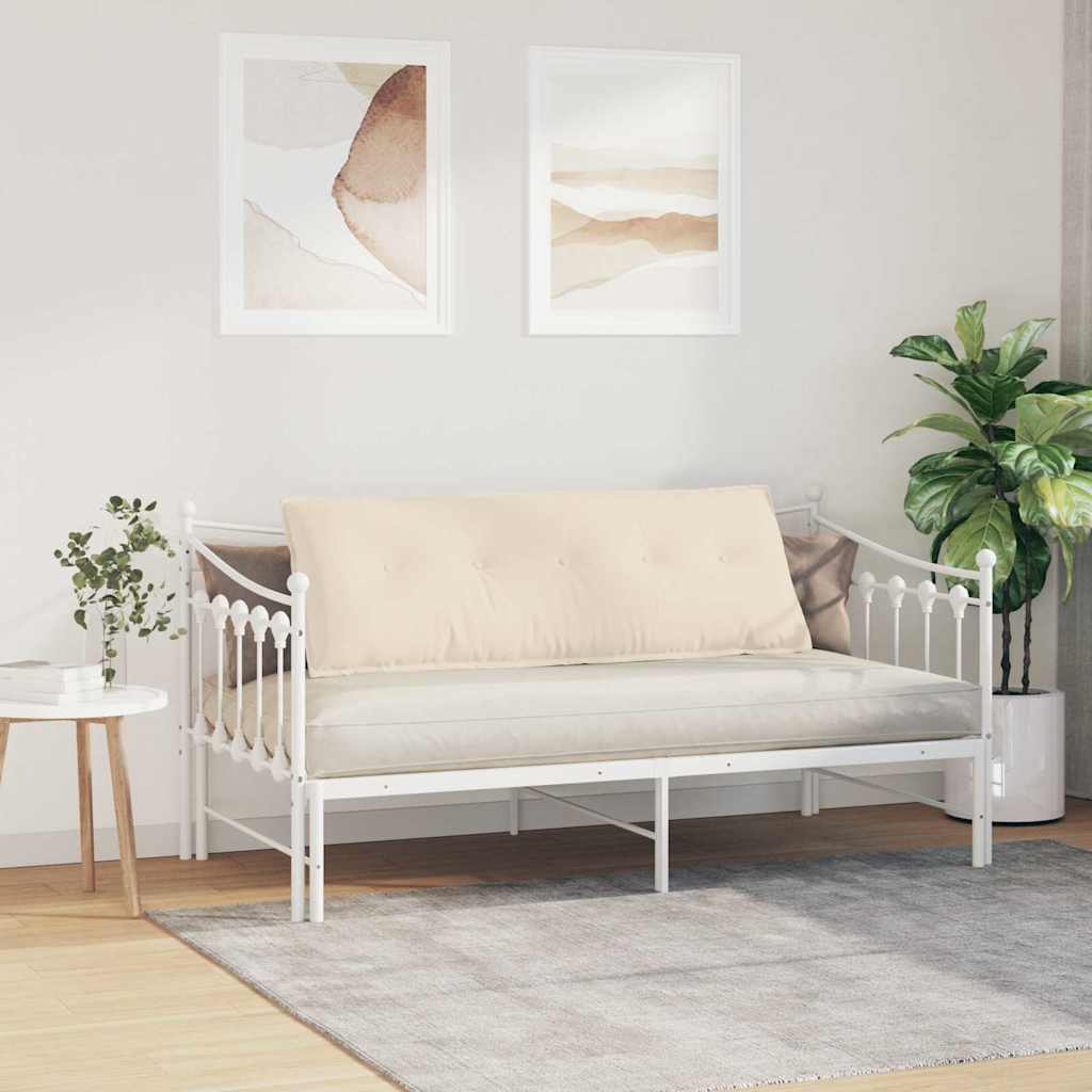 Cuscino per Schiena Beige 140 x 50 cm Tessuto in Microfibra