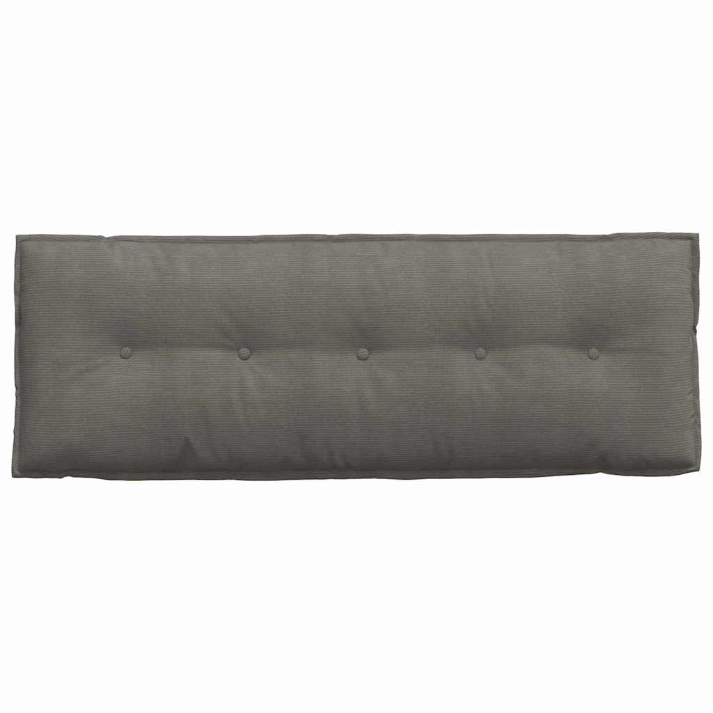 Cuscino per Schiena Grigio Chiaro 140 x 50 cm Tessuto in Cords