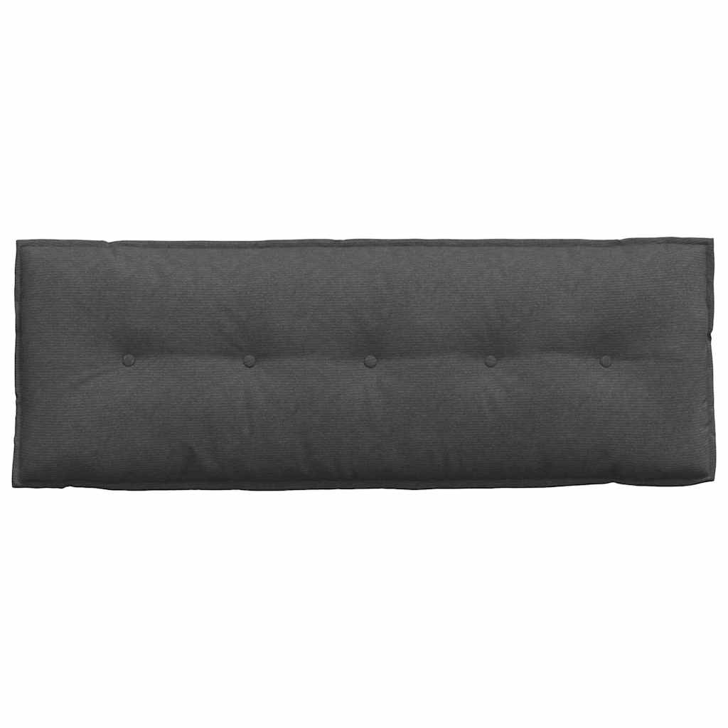 Cuscino per Schiena Grigio Scuro 140 x 50 cm Tessuto in Cords