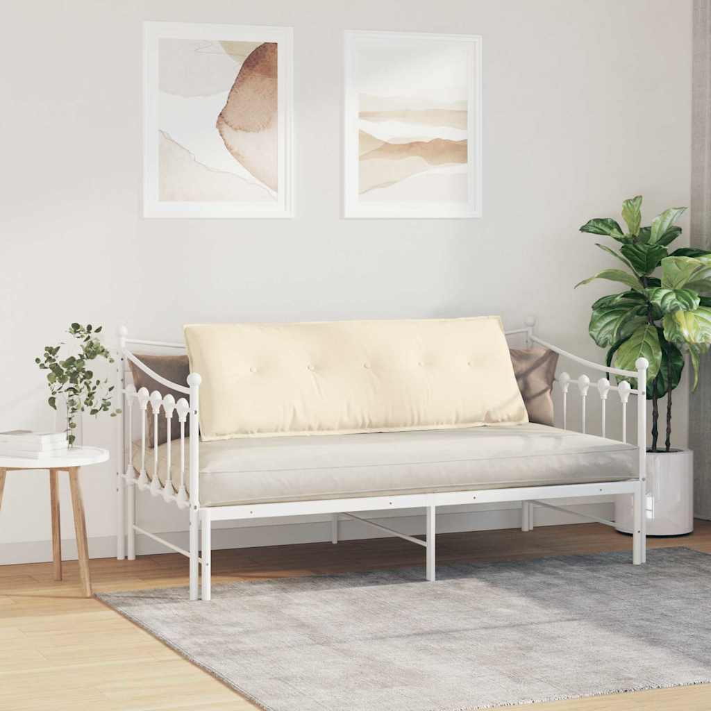Cuscino per Schiena Crema 140 x 50 cm Tessuto in Cords