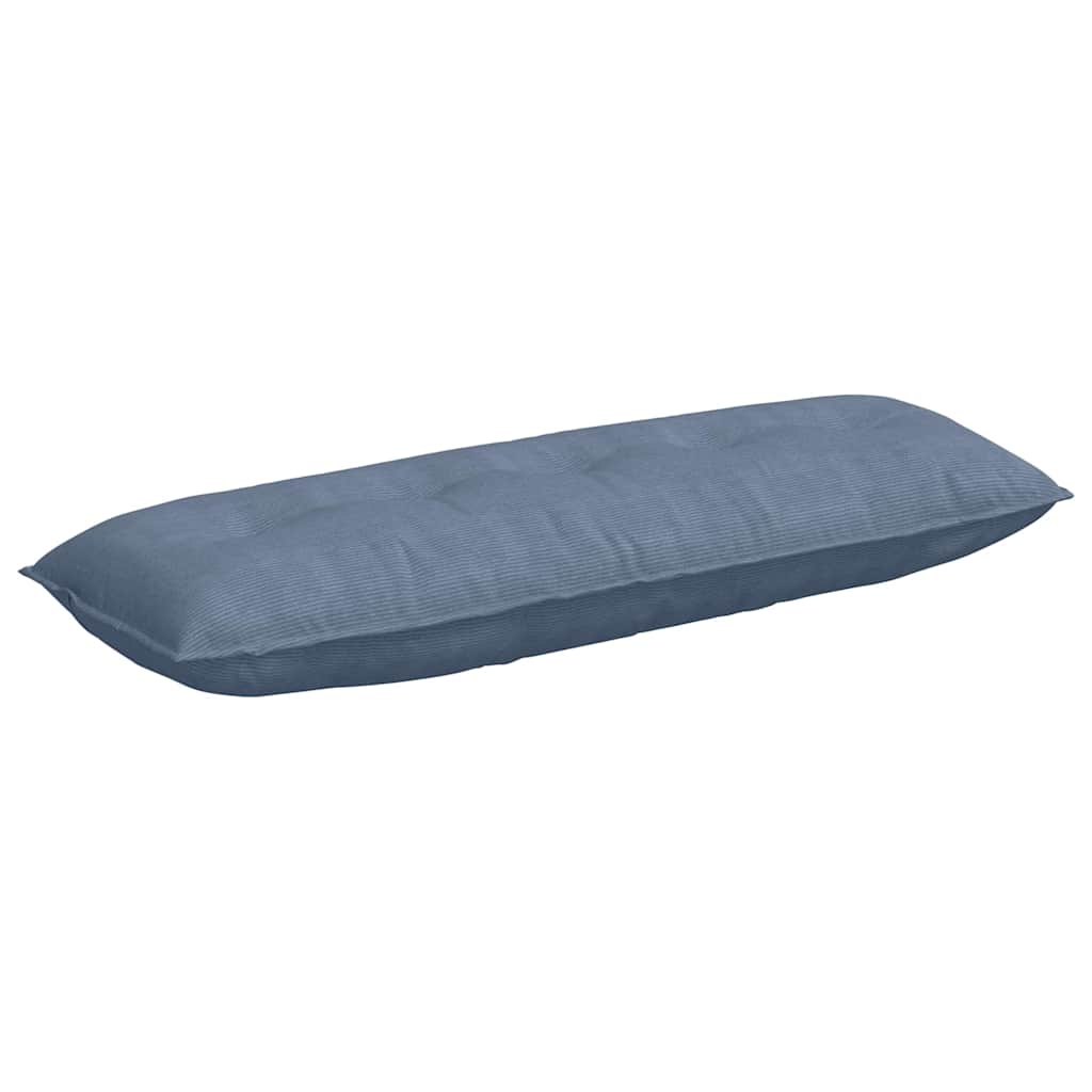 Cuscino per Schiena Blu 140 x 50 cm Tessuto in Cords
