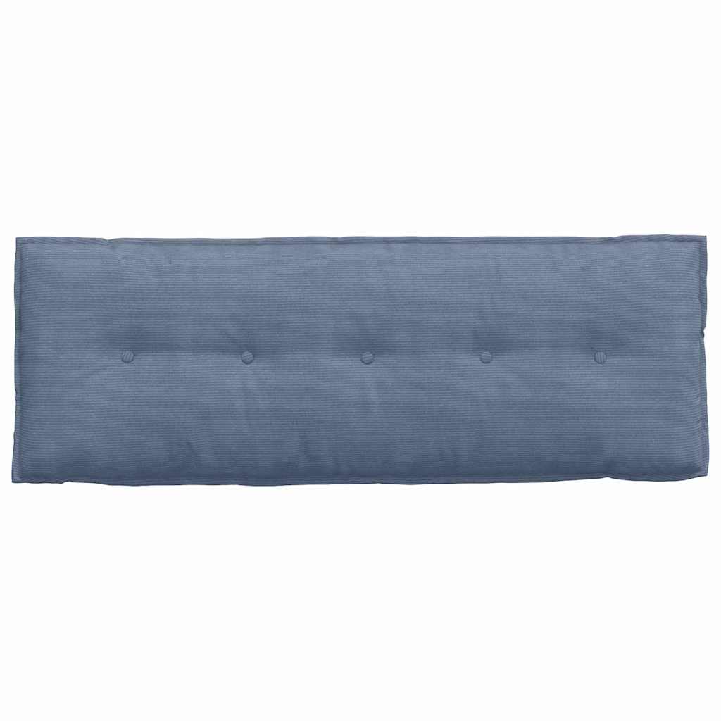 Cuscino per Schiena Blu 140 x 50 cm Tessuto in Cords