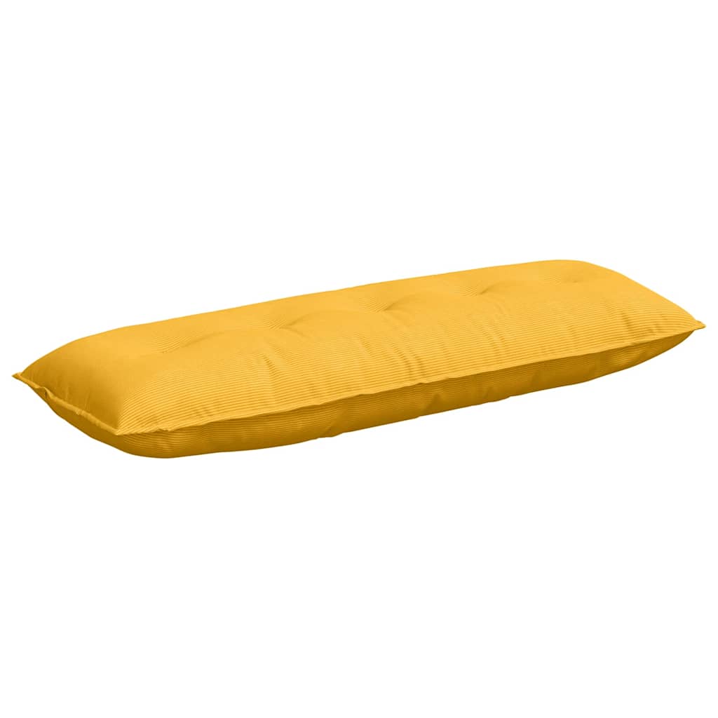 Cuscino per Schiena Giallo Chiaro 140 x 50 cm Tessuto in Cords