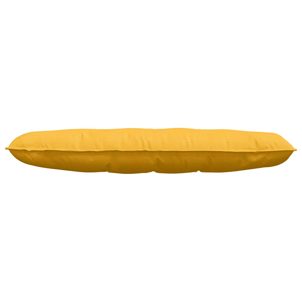 Cuscino per Schiena Giallo Chiaro 140 x 50 cm Tessuto in Cords