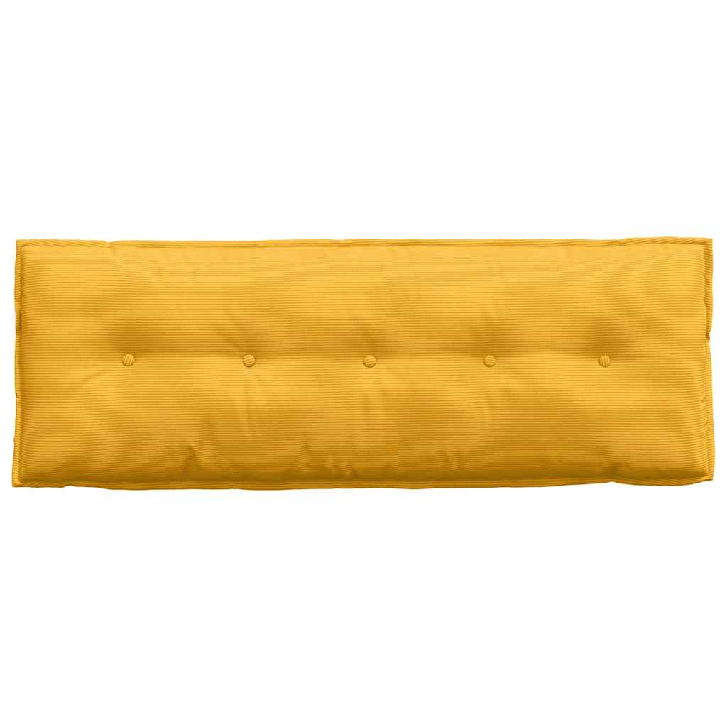 Cuscino per Schiena Giallo Chiaro 140 x 50 cm Tessuto in Cords