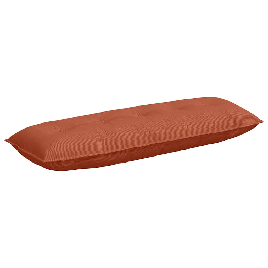 Cuscino per Schiena Rosso Arancio 140 x 50 cm Tessuto in Cords